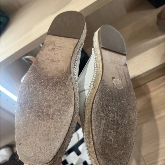 Hermes Cream Espadrilles with Silver Buckle - Picture 5 of 6